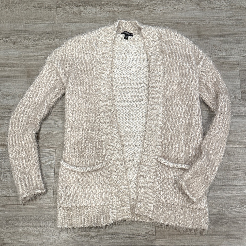 Express Textured Cream Women's Cardigan